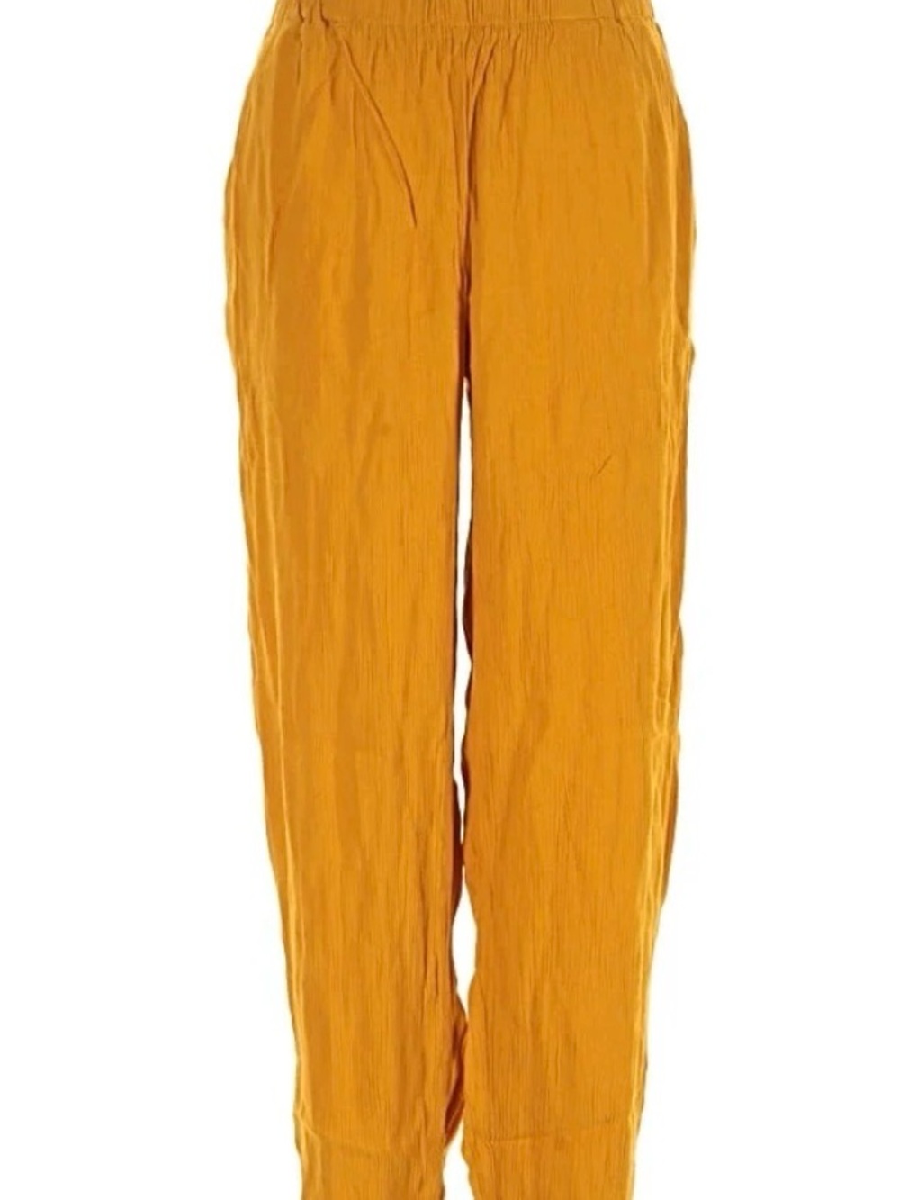 LOFT Mustard Wide-Leg Elastic-Waist Pants